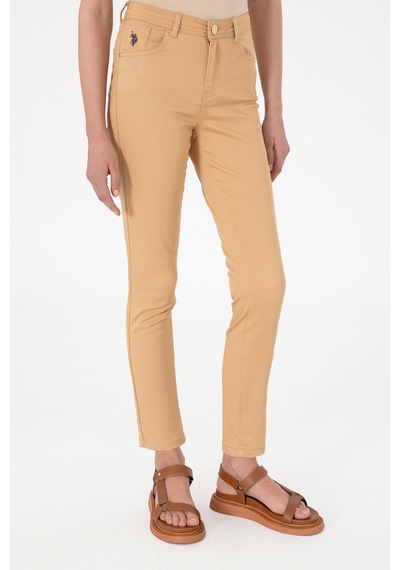 U.S. Polo Assn. Kadın Camel Toothpick Fit Kanvas Pantolon 50307940-VR015