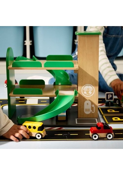 Ikea Lıllabo Araç Seti, Çok Renkli, Spor Araba,okul Otobüsü,geri Dönüşüm Kamyonu,polis Arabası 4 Adet