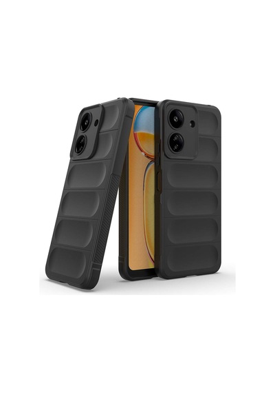 Redmi 13c Kılıf Esnek Tpu Oyuklu Arka Yüzey Tasarımlı Uzrm Etnik Silikon Kapak - Siyah Siyah