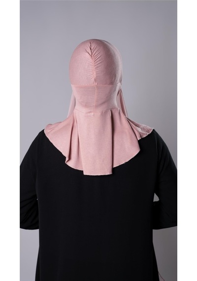 Hürrem Bone Pudra Pratik Hazır Geçmeli Şal Şifon Kumaş Hijab Bone 3009 06