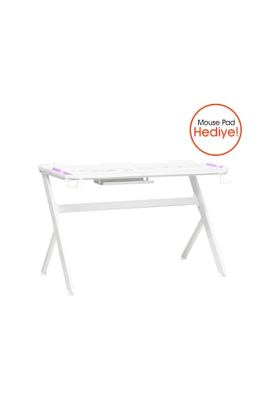 Ryze Extreme Karbon Fiber Rgb Oyuncu Masası - Beyaz 120x60x76 Cm Beyaz