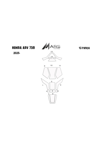 Honda Adv 750 2025- Tank Pad Siyah 73289798