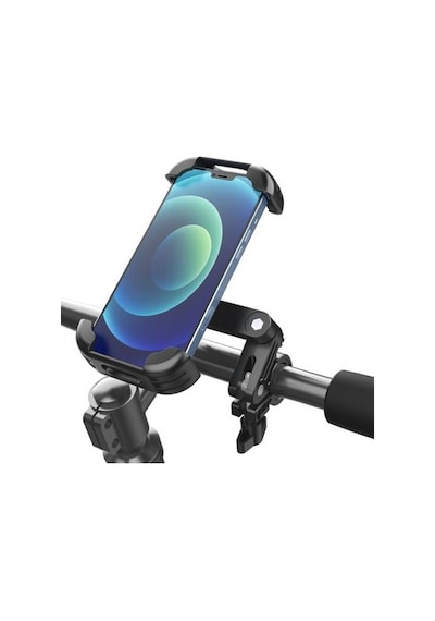 Polham Motor, Bisiklet, Scooter ve Bebek Arabası Gidon Uyumlu Telefon Tutucu, Kilit Sistemli 360