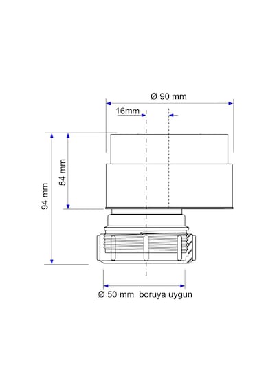 McAlpine Prima Mini DN50lik Atık Pis Su Kötü Koku Önleyici Otomatik Hava Alma Valfi Havalık Şapkası