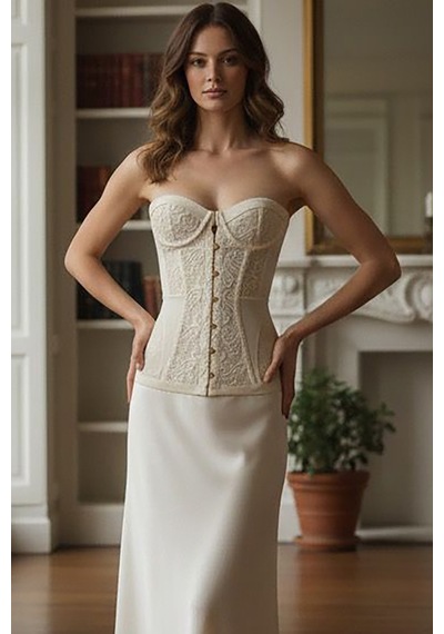 Kristina Vintage Korse - Krem Krem