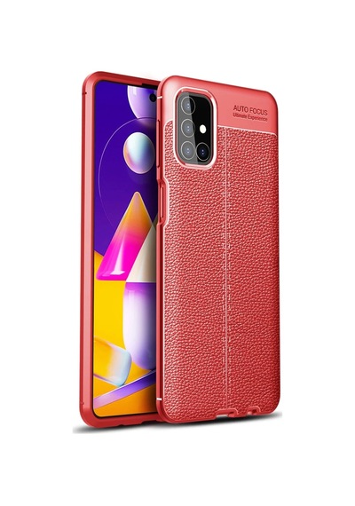 Samsung Uyumlu Galaxy M31s Uyumlu Kılıf Auto Focus Kapak - Kırmızı