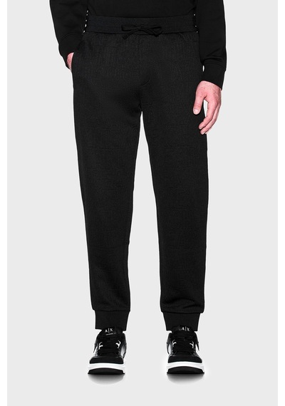 Armani Exchange Jakarlı Jarse Kumaştan Regular Fit Lastikli Paça Pantolon Erkek Pantolon Xm002907 Af21862 Uc001 Siyah