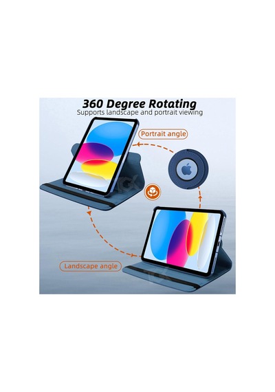 İpad Air 6. Nesil 11 Inç 2024/2025 Uyumlu 360 Dönerli Tablet Kılıfı 3lü Set Arka Kapak