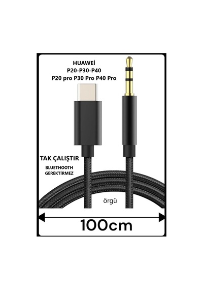 Huawei P30 Pro P20 Pro P40 Pro P30 P20 P40 Aux Kablo Type C Aux Kablo Dac Çipli Örgü Tak Çalıştır