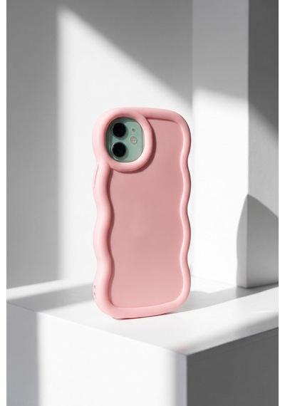Apple iPhone 11 Pro Uyumlu Dalgalı Tasarım Kamera Korumalı Mat Silikon-54240 Pembe