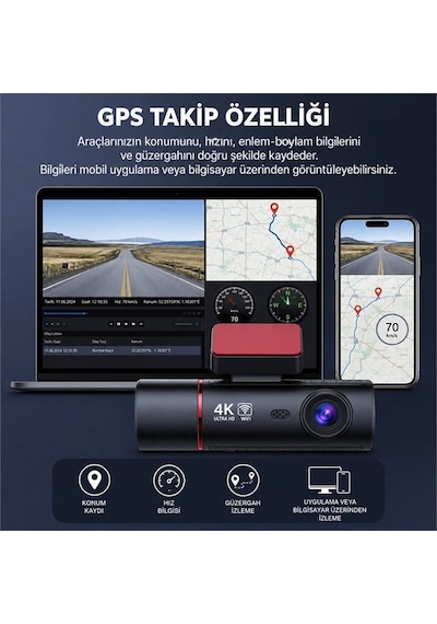 Powermaster Pm-37888 4k Mini Dash Çift Lensli Araç Yol Kabin İçi Kayıt Kamerası