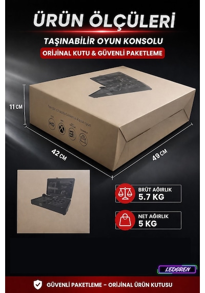 Premium Metal Arcade İki Kişilik Oyun Konsolu - 17 İnç Ekran, 20000+ Oyunlu, Katlanabilir Taşınabilir Retro Konsol