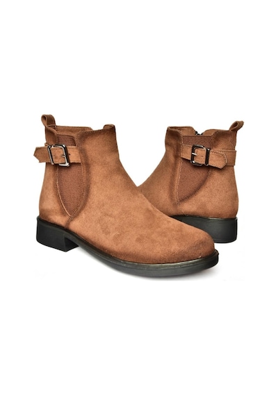 Fox Shoes R374050202 Taba Süet Alçak Tabanlı Kadın Bot Taba