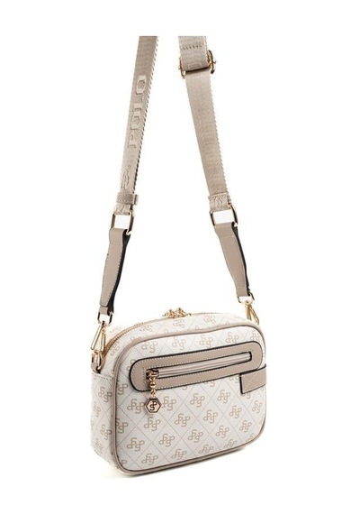 Silver Polo Sp1256 Kadın Çapraz Çanta Monogram Bej-kum