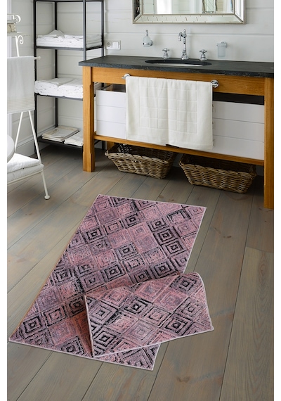 Welsoft Vintage Bambo Klozet Takimi 2 Pcs pudra