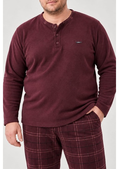 Pemilo Erkek Büyük Beden 6415-4 Microsoft Pijama Takımı Bordo