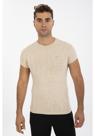 Maraton Active Slimfit Erkek Bisiklet Yaka Kısa Kol Koşu Kil Rengi T-Shirt 821075-Kil Rengi