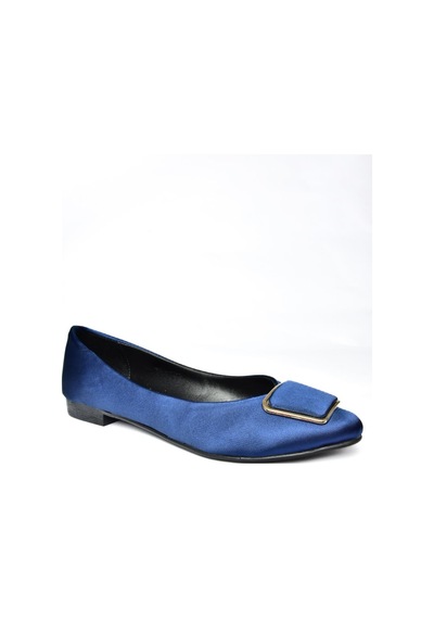 Fox Shoes P726776304 Lacivert Saten Kumaş Kadın Babet Lacivert