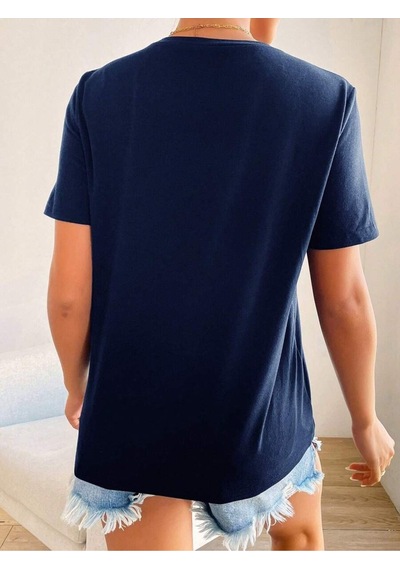 Uyguntarz Unisex Heart Baskılı Tasarım Tshirt Lacivert
