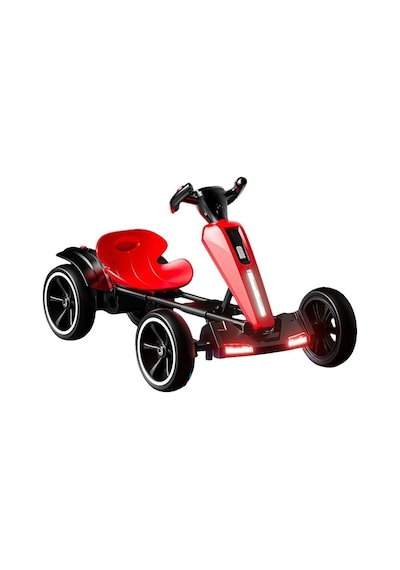 Uzaktan Kumandalı Işıklı 12v Akülü 35kg Taşıma Kapasiteli 7km/h Hızlı Çift Motorlu Çocuk Gokart Kırmızı