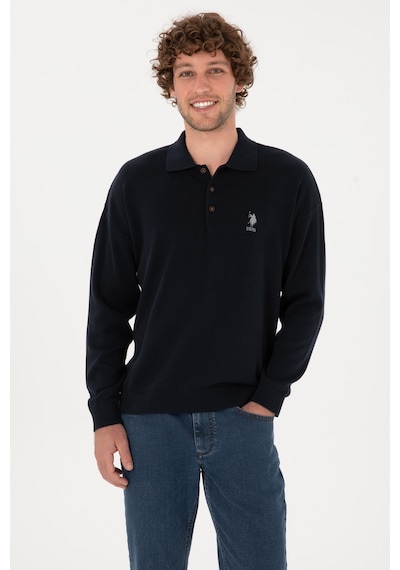 U.S. Polo Assn. Erkek Comfort Fit Polo Yaka Lacivert Basic Kazak 50313660-VR033