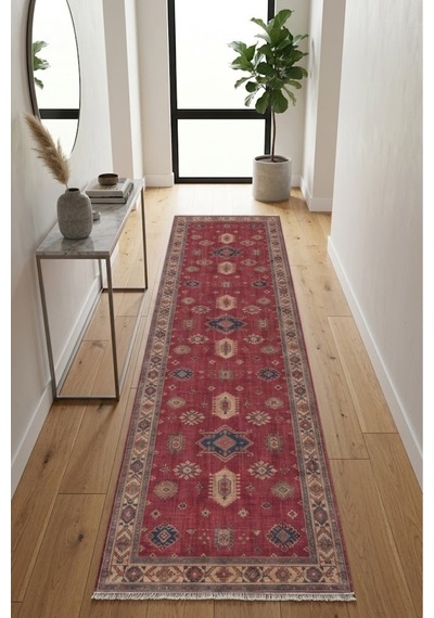 Dekoratif Halı Kaymaz Taban Leke Tutmaz Yıkanabilir Kilim Özel Ölçü Salon Halısı 3025-2