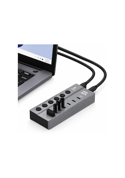Nettech Nt-ot011 7 İn 1 Usb To Type-c Dönüştürücü - Gri Diğer