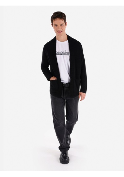 Colin's Colins Regular Fit Cepli Siyah Erkek Hırka Cl1065572 Siyah