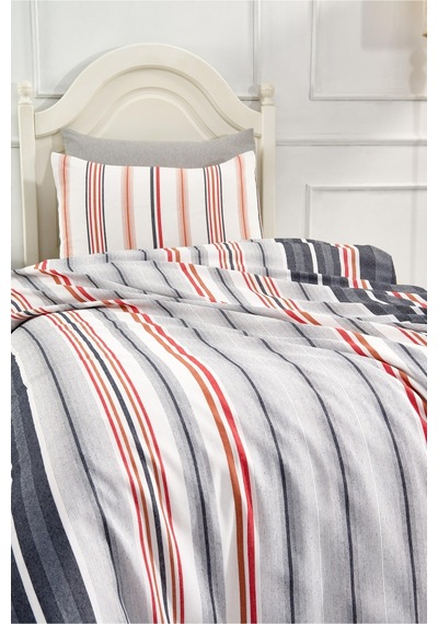 Asos Tek Kişilik Pamuklu Nevresim Seti 160x220 Antrasit