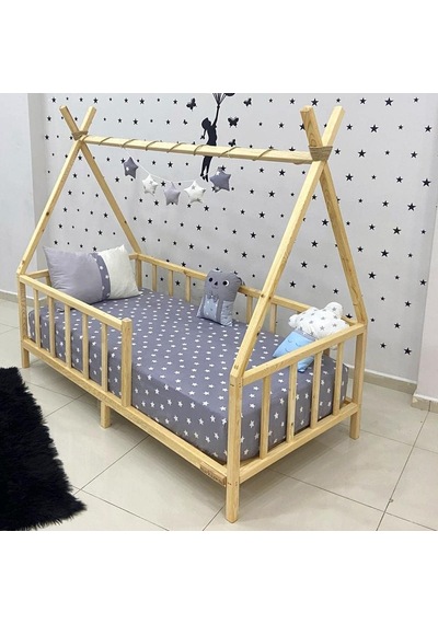 Markaawm Montessori Yatak Doğal Çam Ağacı Kızılderili 80x180 Genel