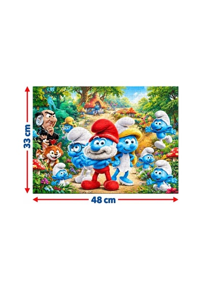 Şirinler 200 Parça Puzzle Yapboz Renkli Ve Eğlenceli Yüksek Baskı Kaliteli 33 X 48 Cm Puzzle