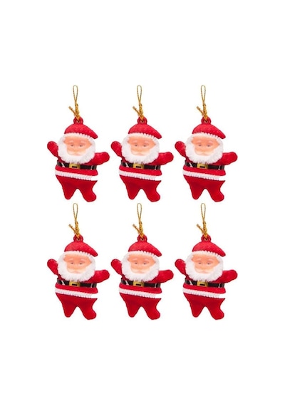 6 Adet Noel Baba Yılbaşı Çam Ağacı Süsü Orta Boy Diğer