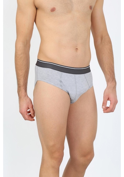 İbrahim Burak Etiler Collection Moda Çizgi Erkek Pamuk Likralı Slip Gri 40132