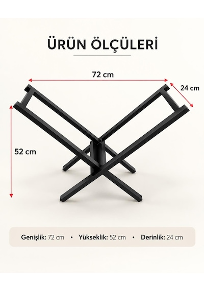 Metal Şömine Odunluk Siyah Dekoratif Soba Yanı Kütük Odun Standı Odun Saklama Rafı