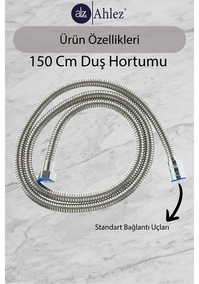 Lüks Görünümlü Örgülü Kromajlı Çift Kenetli Spiral Duş Hortumu