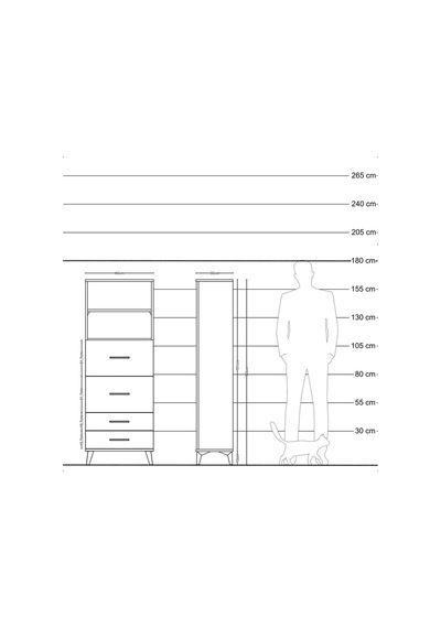 Arges Dolap 2 Raflı 4 Çekmeceli 60x30x163 Aytaşı-aytaşı Aytaşı