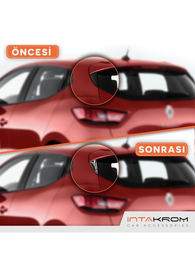 intakrom Renault Clio 4 Krom Cam Rüzgarlık Üçgeni 2 Parça - 2012-2018