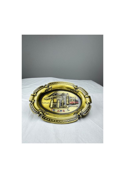 İstanbul Temalı Olips Şekilli Küllük 13 10 Cm 3d Kabartmalı Figürlü 790608405