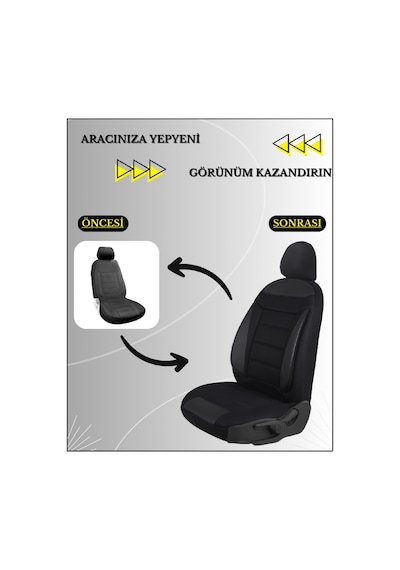 Dacia Duster Araçlara Uyumlu Tam Takım Flex S Model Oto Koltuk Kılıfı Siyah