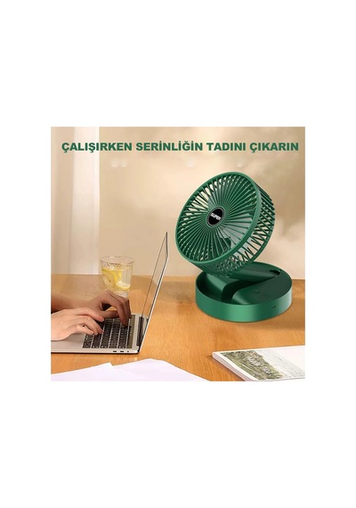 Robeve Rbv-07 Katlanabilir Şarjlı Masaüstü Vantilatör 3 Kademeli Hız Ayarlı Taşınabilir Mini Fan Serinletici Beyaz