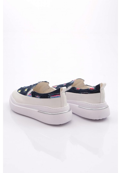 Dgn 057 Kadın Lastikli Sneaker Ayakkabi Mavi Kot
