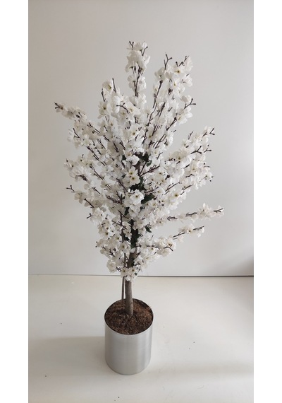 Rüzgar Yapay Çiçekçilik 150 Cm Metal Beyaz Bahardalı Beyaz