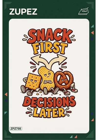 Zpz708 Snack First Decisions Later Ütüyle Uygulanabilir Transfer Baskı - 911529862