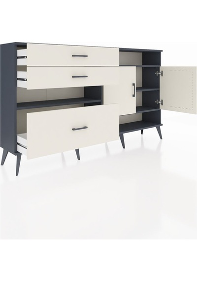 Arges Konsol 4 Raflı 3 Çekmeceli 2 Kapaklı 176x30x99 Antrasit-ayt Antrasit-aytaşı Arges Konsol 4 Raflı 3 Çekmeceli 2 Kapaklı 176x30x99 Antrasit-ayt Antrasit-aytaşı