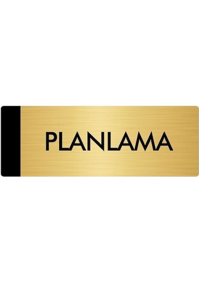 Metal Yönlendirme Levhası, Departman Kapı Isimliği Planlama 10x20 Cm Altın Renk