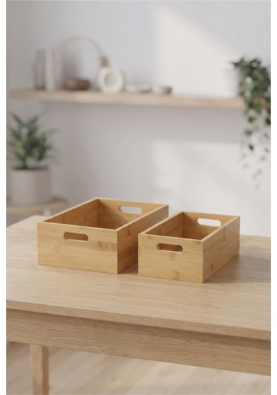 2'li Bambu Düzenleyici Organizer Sepet Seti Ahşap Çok Amaçlı Düzenleme Kutusu Mutfak, Banyo, Dolap Ve Ofis Organizer Diğer 2'li Bambu Düzenleyici Organizer Sepet Seti Ahşap Çok Amaçlı Düzenleme Kutusu Mutfak, Banyo, Dolap Ve Ofis Organizer Diğer