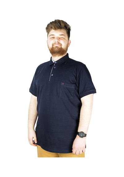 Mode Xl Battal Beden Erkek Tshirt Polo Yaka Cepli Klasik Pike 20552 Lacivert 001