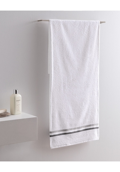 Madame Coco Rosabelle Pamuklu Banyo Havlusu - Beyaz/gri - 70x140 Cm 8684427297308