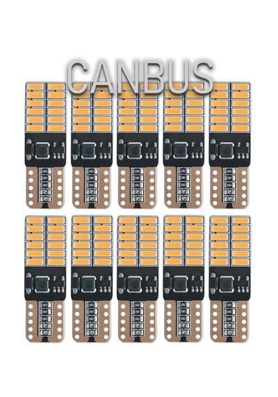 10 Adet T10 LED Park Plaka Tavan Ampulü 24 Ledli Turuncu Sadece 24 Volt Araçlar