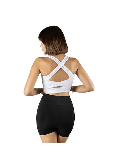 Terapi Men Beyaz Sırt Detaylı Fitted/vücuda Oturan Kare Yaka Spor Bluz Beyaz